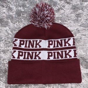 PINK Burgundy Beanie Hat